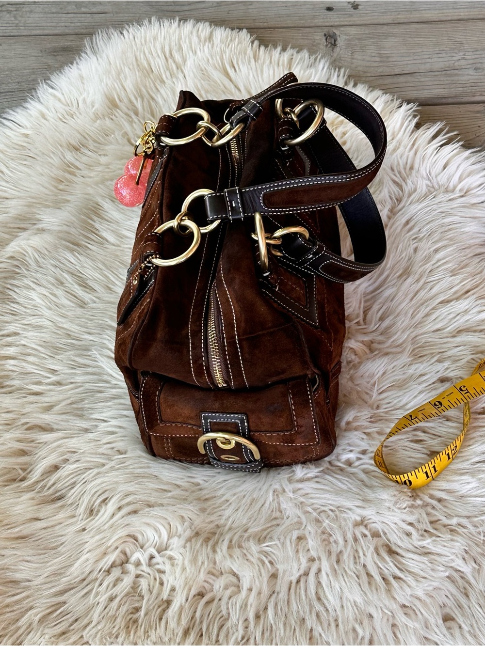 Coach SMALL 10061 Vintage Mia Soho
Y2K Brown Suede Shoulder Bag - Picture 5 of 11